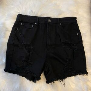 Black Ripped Shorts